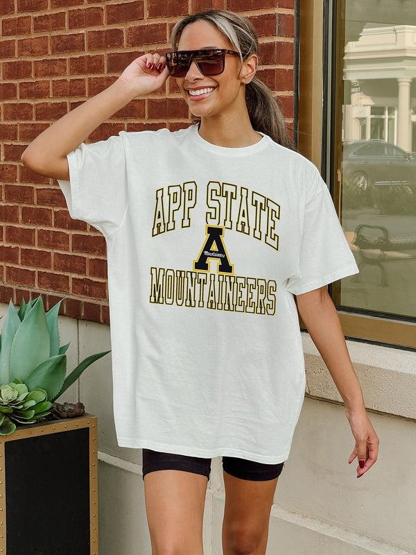 Gameday Couture APPALACHIAN STATE MOUNTAINEERS Up Your Game Oversized Tee By Madi Prewett Troutt