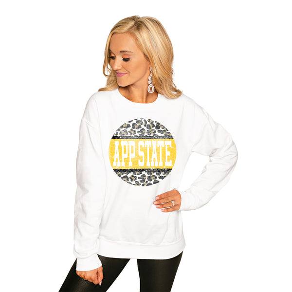 gameday couture APPALACHIAN STATE "SCOOP & SCORE" PERFECT COZY CREW SWEATSHIRT