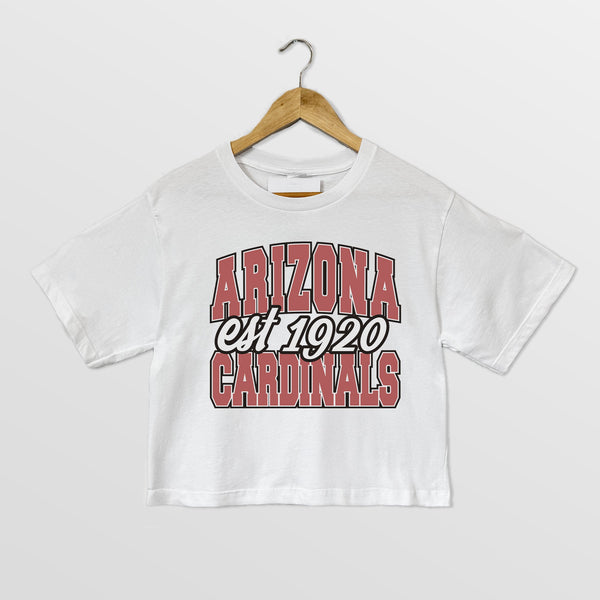 gameday couture ARIZONA CARDINALS DEEP ROOTS BOXY FIT CROPPED TEE