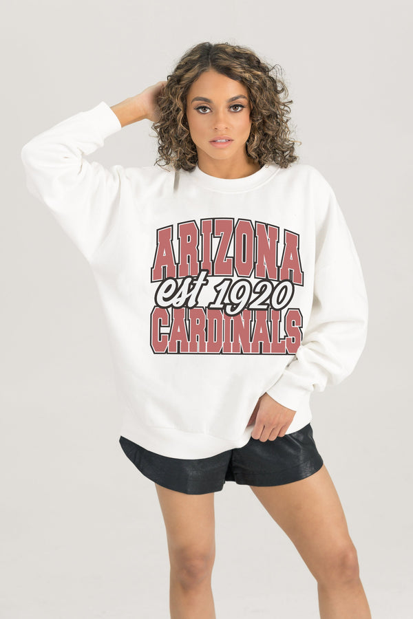 Gameday Couture ARIZONA CARDINALS FADED FORMATION PREMIUM FLEECE CREWNECK PULLOVER