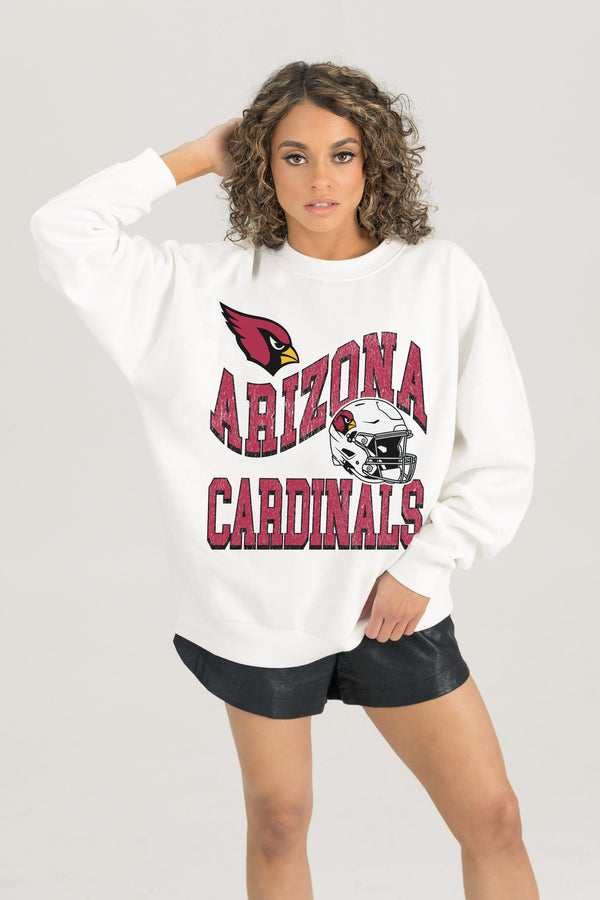 Gameday Couture ARIZONA CARDINALS HARD EARNED PREMIUM FLEECE CREWNECK PULLOVER
