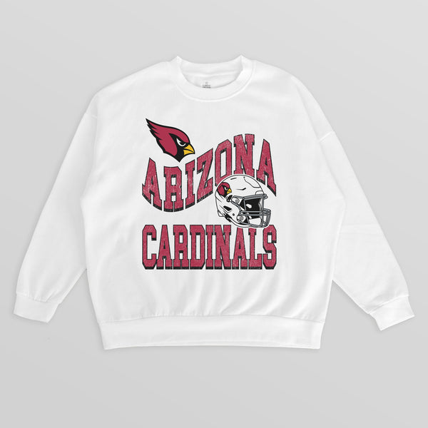 gameday couture ARIZONA CARDINALS HARD EARNED PREMIUM FLEECE CREWNECK PULLOVER
