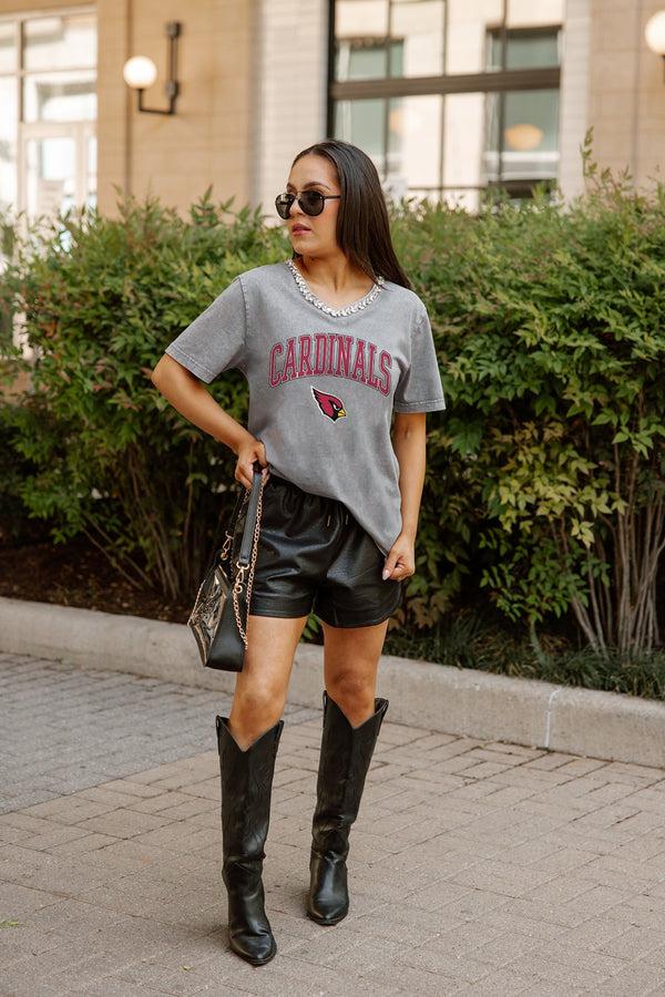 Gameday Couture ARIZONA CARDINALS ICONIC EDGE RHINESTONE TRIM V-NECK TEE