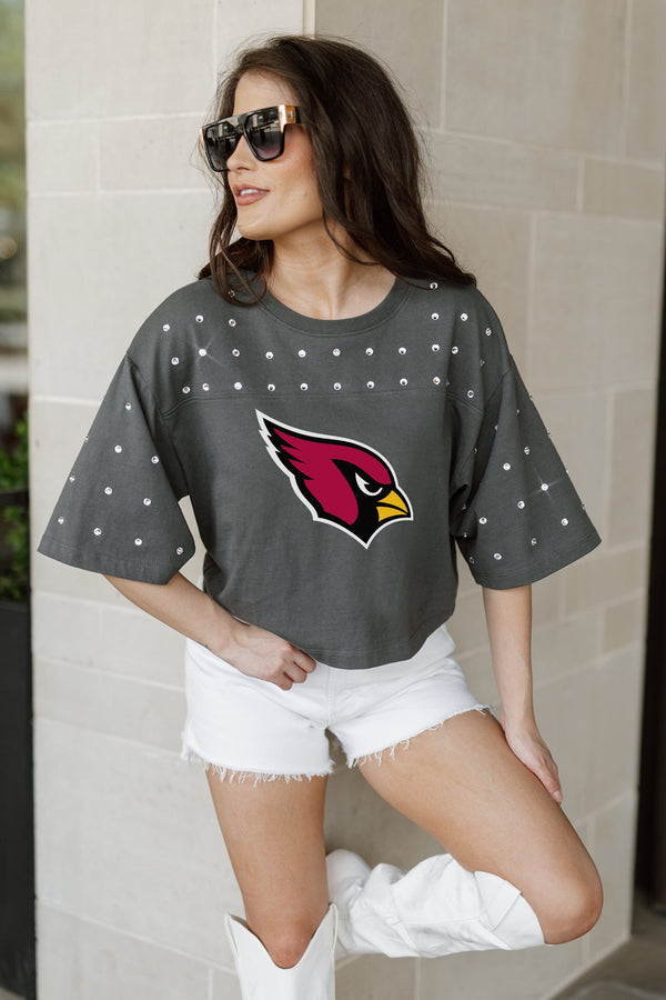 Gameday Couture ARIZONA CARDINALS Making Moves Rhinestone Crop Tee With Yoke