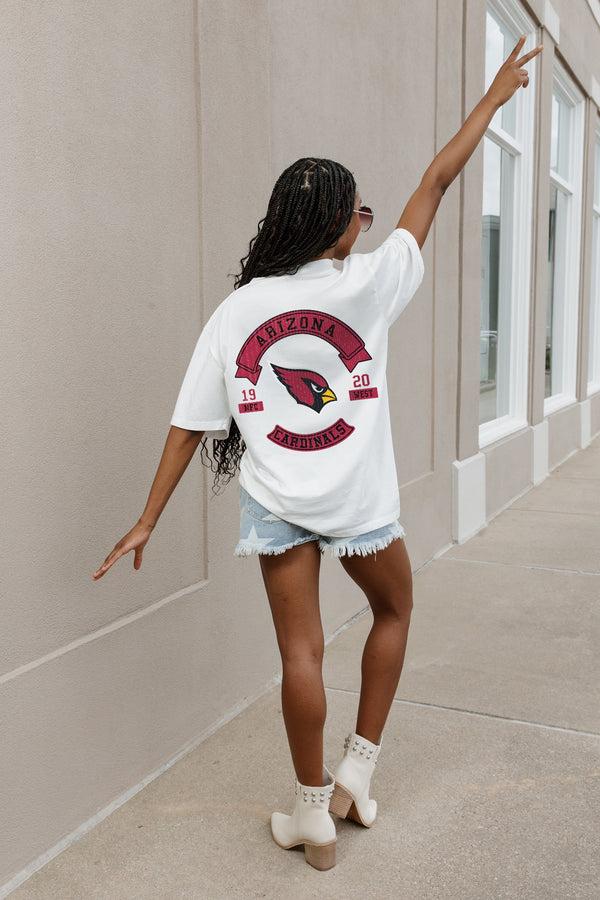 gameday couture ARIZONA CARDINALS Out Of Bounds Oversized Crewneck Tee