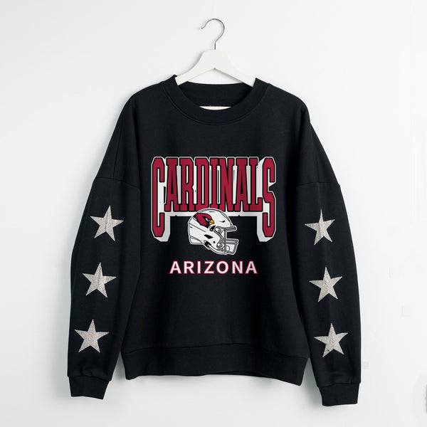 gameday couture ARIZONA CARDINALS PURE VICTORY STAR EMBELLISHED CREW SWEATSHIRT
