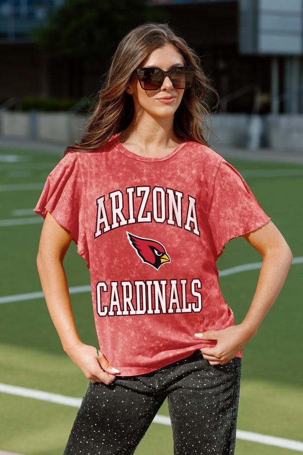 gameday couture ARIZONA CARDINALS VICTORY MODE FLUTTER SLEEVE TEE IN RED