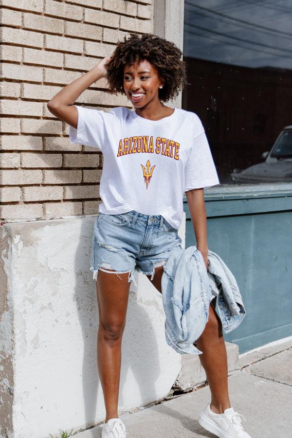 gameday couture ARIZONA STATE SUN DEVILS AROUND WE GO SHORT SLEEVE FLOWY TEE