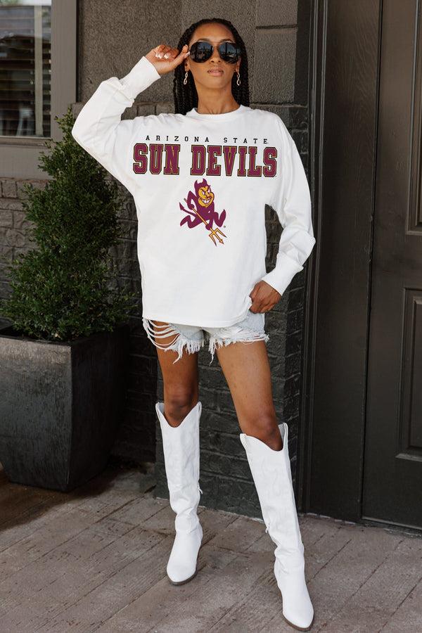gameday couture ARIZONA STATE SUN DEVILS BIG GOALS OVERSIZED LONG SLEEVE PULLOVER