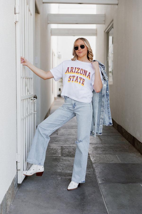 Gameday Couture ARIZONA STATE SUN DEVILS CLAIM TO FAME BOXY FIT WOMEN'S CROPPED TEE