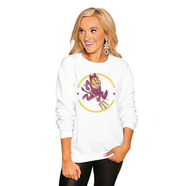 gameday couture ARIZONA STATE SUN DEVILS "END ZONE" PERFECT COZY CREW SWEATSHIRT