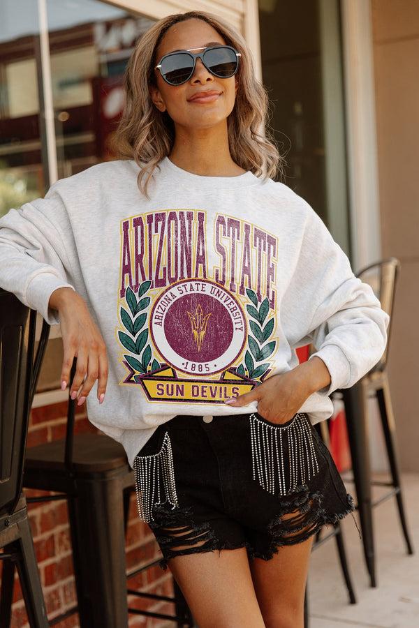 Gameday Couture ARIZONA STATE SUN DEVILS Go Fight Win Drop-Shoulder Crew Pullover By Madi Prewett Troutt