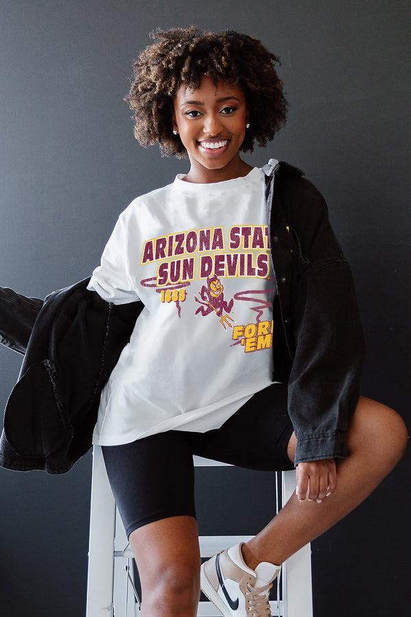 gameday couture ARIZONA STATE SUN DEVILS IN THE LEAD OVERSIZED CREWNECK TEE