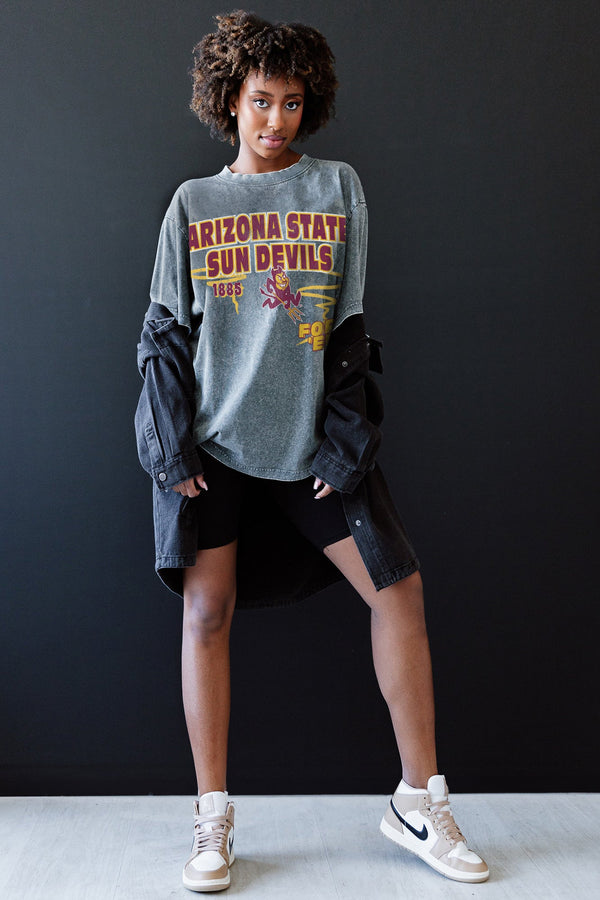 Gameday Couture ARIZONA STATE SUN DEVILS KEEP THE LEAD OVERSIZED CREWNECK TEE