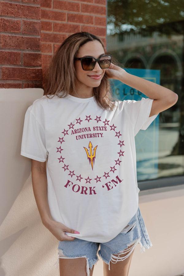 gameday couture ARIZONA STATE SUN DEVILS ON POINT OVERSIZED CREWNECK TEE