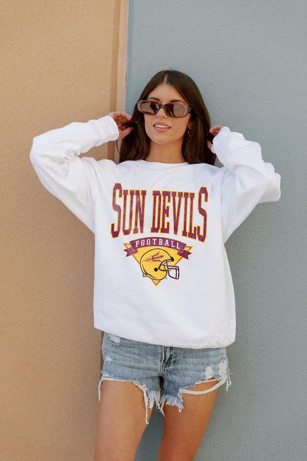 gameday couture ARIZONA STATE SUN DEVILS Slow Motion Crew Fleece Pullover By Madi Prewett Troutt