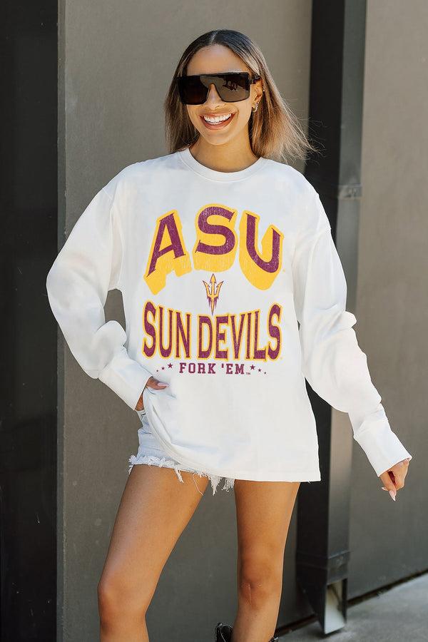 gameday couture ARIZONA STATE SUN DEVILS TIME OUT OVERSIZED LONG SLEEVE TEE