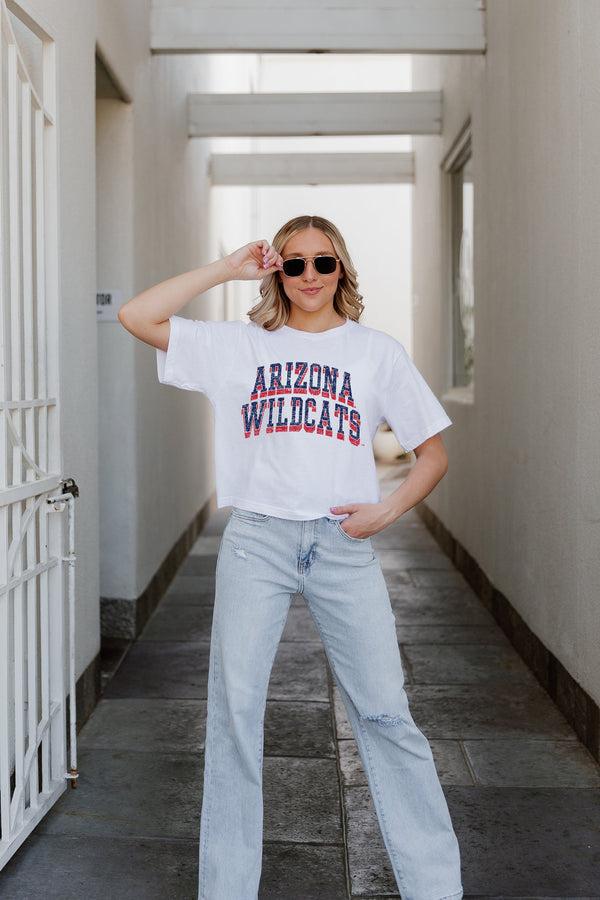 gameday couture ARIZONA WILDCATS CLAIM TO FAME BOXY FIT WOMEN'S CROPPED TEE