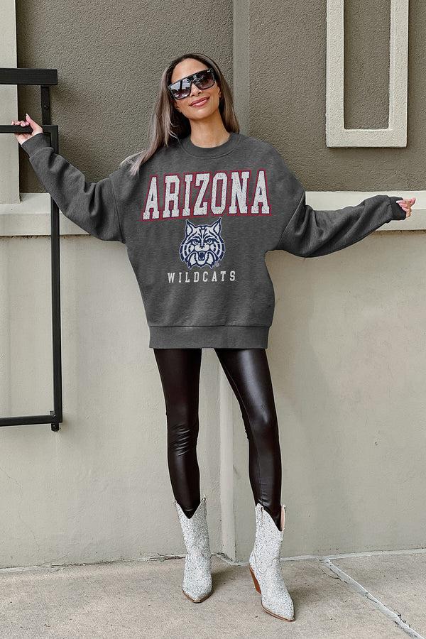 gameday couture ARIZONA WILDCATS EASY STREET PREMIUM FLEECE DROP SHOULDER CREWNECK PULLOVER