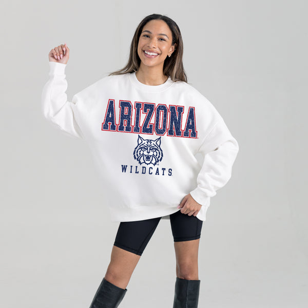Gameday Couture ARIZONA WILDCATS FREESTYLE PREMIUM FLEECE DROP SHOULDER CREWNECK PULLOVER