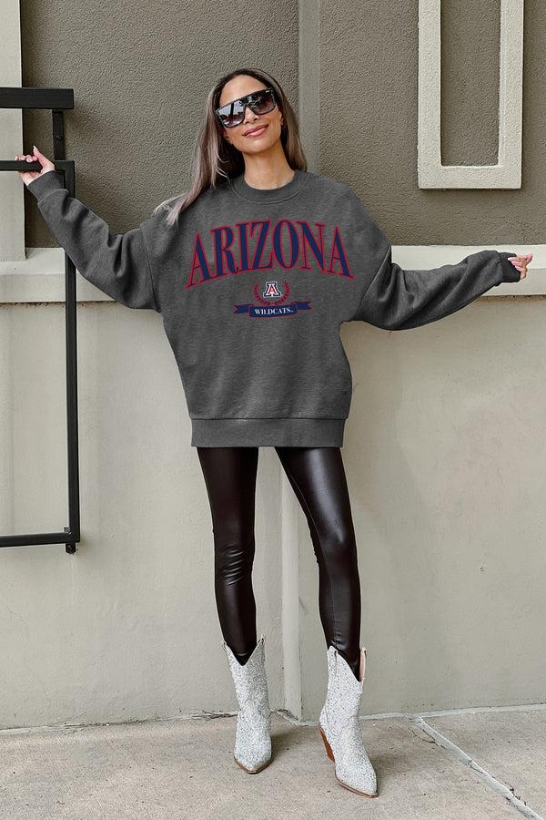 Gameday Couture ARIZONA WILDCATS SEAL THE DEAL PREMIUM FLEECE DROP SHOULDER CREWNECK PULLOVER