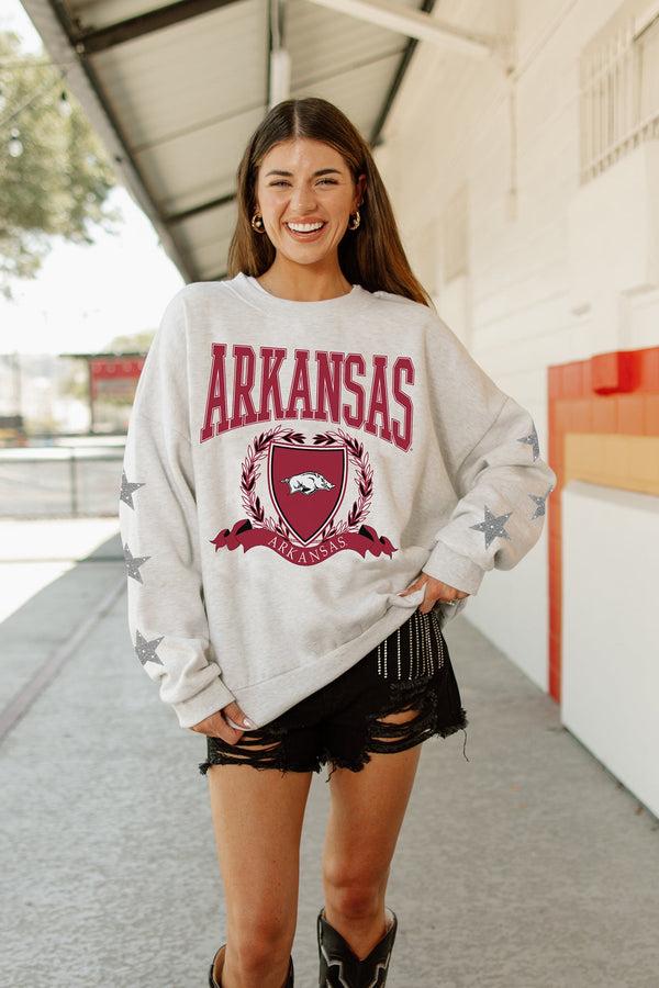 gameday couture ARKANSAS RAZORBACKS Allstar Embellished Crew Pullover By Madi Prewett Troutt