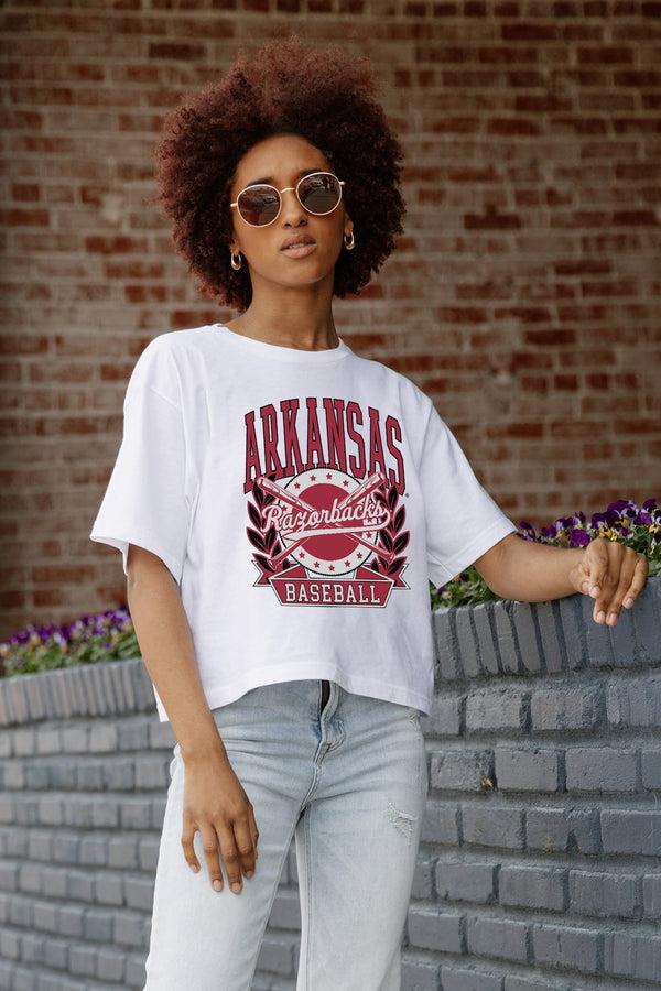 Gameday Couture ARKANSAS RAZORBACKS BASES LOADED BOXY FIT WOMEN'S CROP TEE
