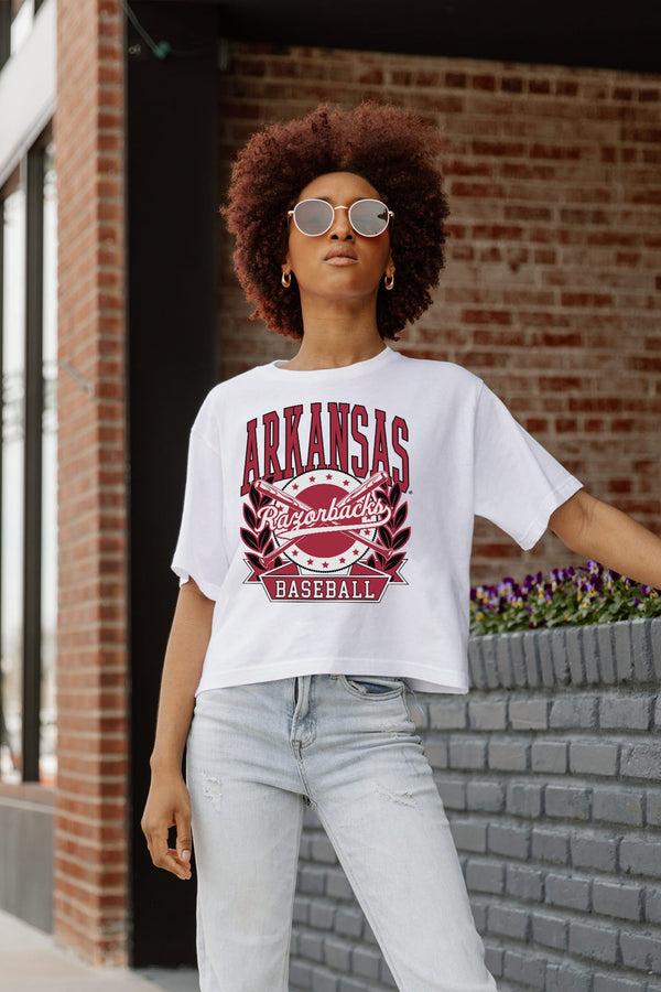 Gameday Couture ARKANSAS RAZORBACKS BASES LOADED BOXY FIT WOMEN'S CROP TEE