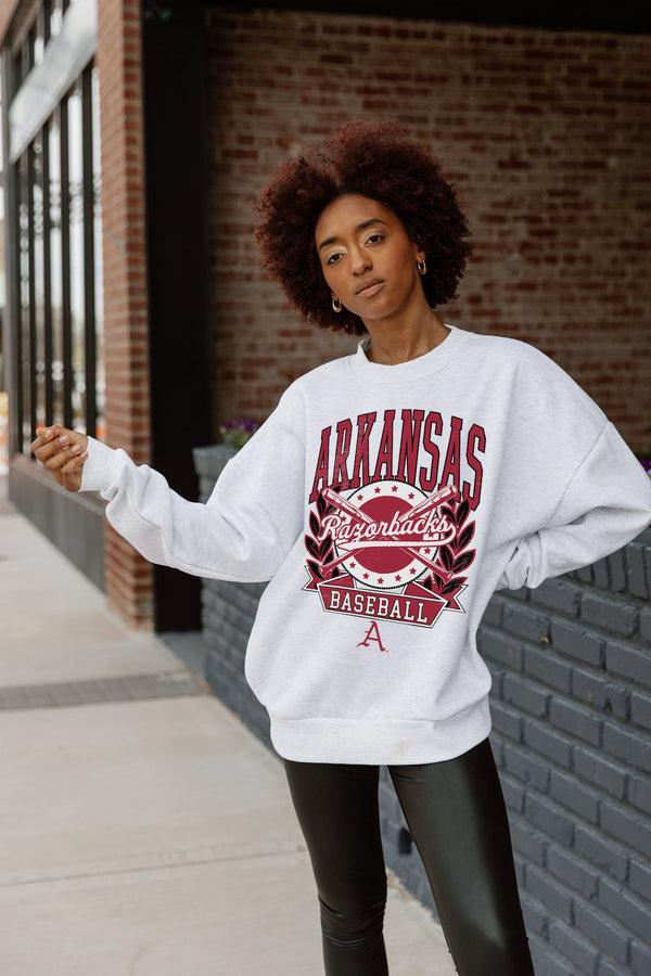 Gameday Couture ARKANSAS RAZORBACKS BASES LOADED PREMIUM FLEECE DROP SHOULDER CREWNECK PULLOVER