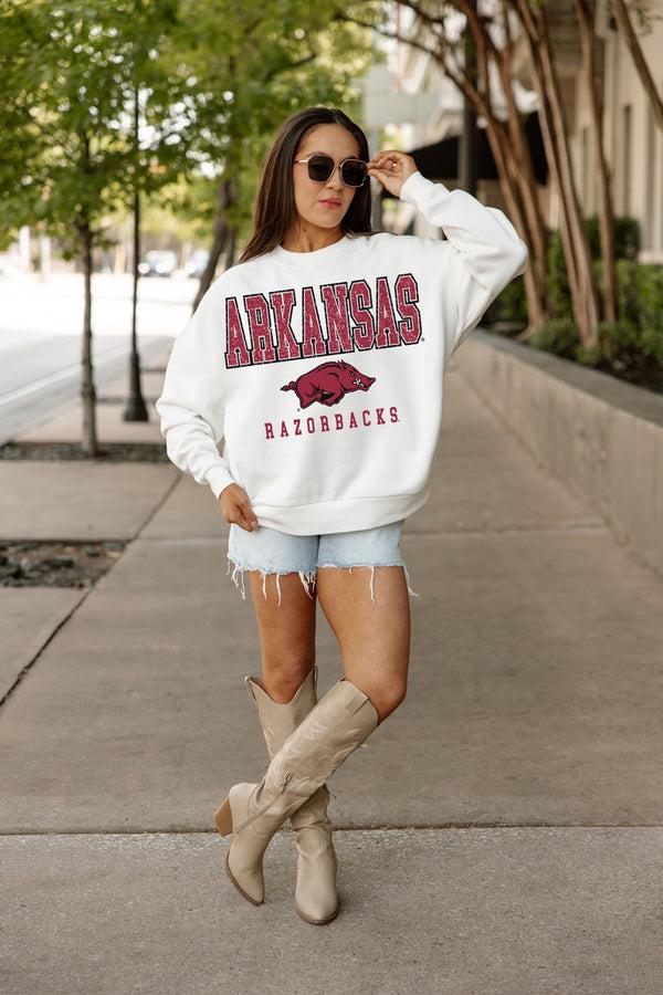 Gameday Couture ARKANSAS RAZORBACKS FREESTYLE PREMIUM FLEECE DROP SHOULDER CREWNECK PULLOVER
