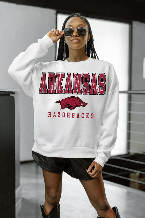Gameday Couture ARKANSAS RAZORBACKS FREESTYLE PREMIUM FLEECE DROP SHOULDER CREWNECK PULLOVER
