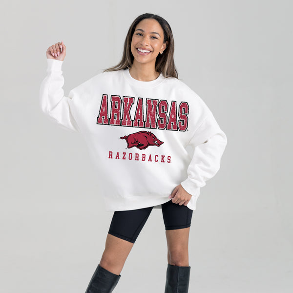 Gameday Couture ARKANSAS RAZORBACKS FREESTYLE PREMIUM FLEECE DROP SHOULDER CREWNECK PULLOVER