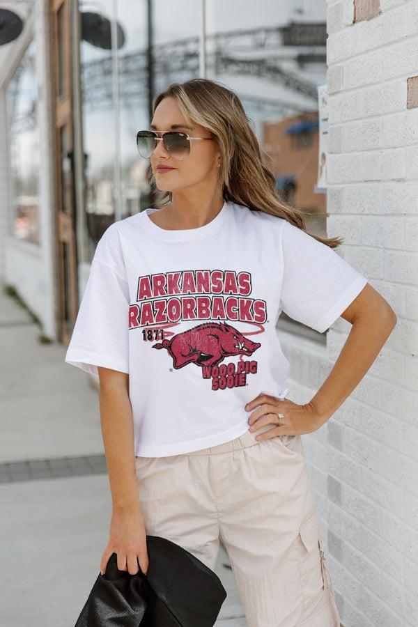Gameday Couture ARKANSAS RAZORBACKS GAMEDAY GOALS BOXY FIT WOMEN'S CROP TEE