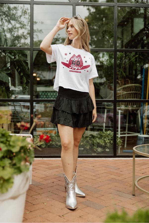 Gameday Couture ARKANSAS RAZORBACKS HATS OFF CLASSIC CROP TEE