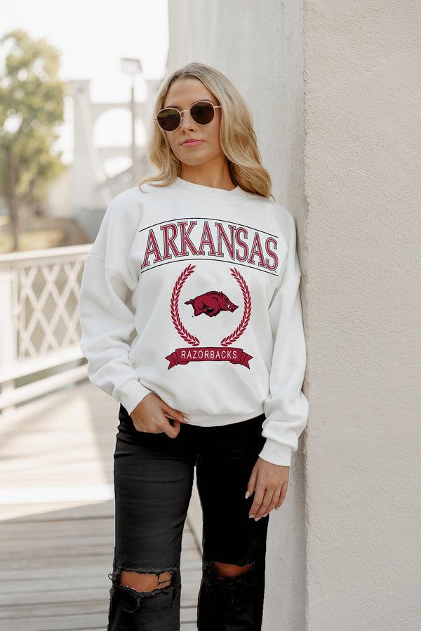 Gameday Couture ARKANSAS RAZORBACKS Having A Ball Fleece Crew Pullover By Madi Prewett Troutt