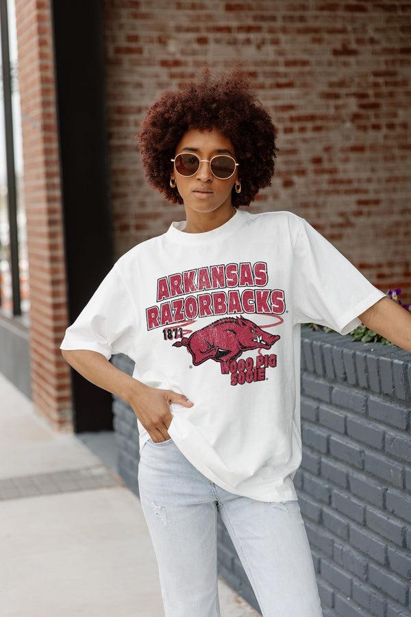 Gameday Couture ARKANSAS RAZORBACKS IN THE LEAD OVERSIZED CREWNECK TEE