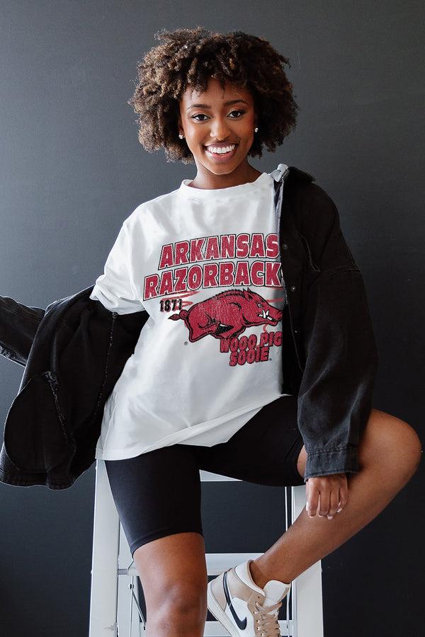 gameday couture ARKANSAS RAZORBACKS IN THE LEAD OVERSIZED CREWNECK TEE