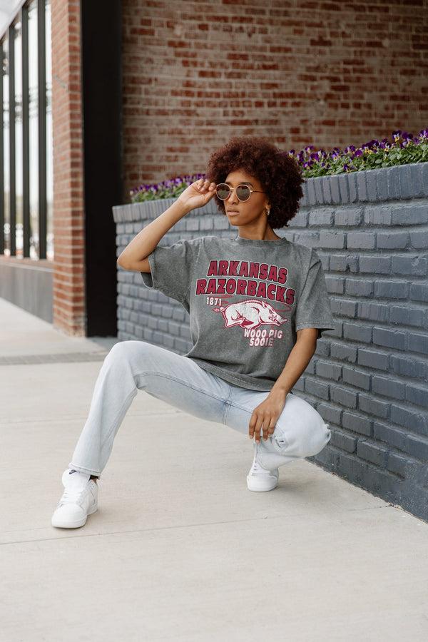 gameday couture ARKANSAS RAZORBACKS KEEP THE LEAD OVERSIZED CREWNECK TEE