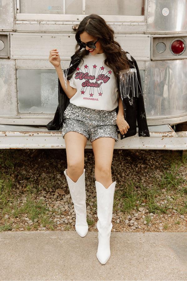 gameday couture ARKANSAS RAZORBACKS Loud And Proud Oversized Crewneck Tee