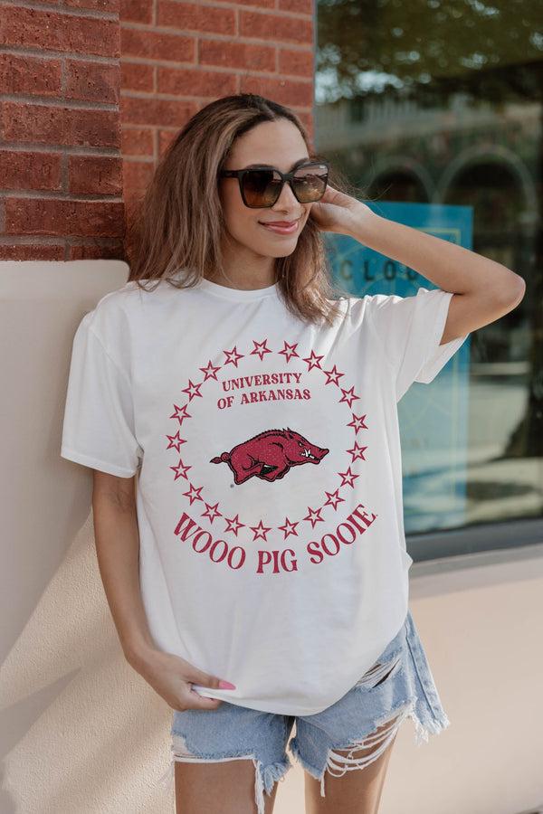 gameday couture ARKANSAS RAZORBACKS On Point Oversized Crewneck Tee