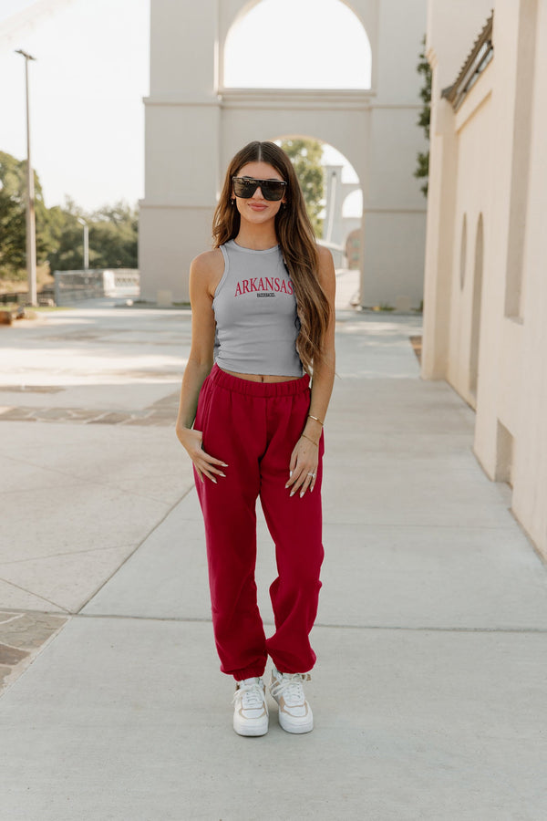 Gameday Couture ARKANSAS RAZORBACKS Play The Field Ribbed Crop Tank By Madi Prewett Troutt