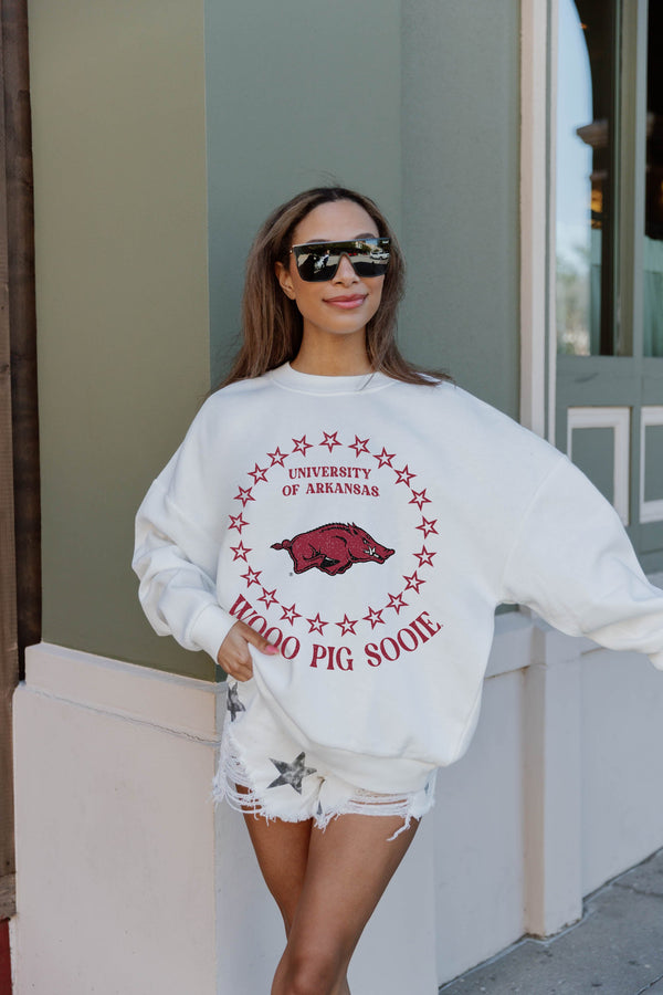 Gameday Couture ARKANSAS RAZORBACKS Superstar Fleece Crewneck Pullover