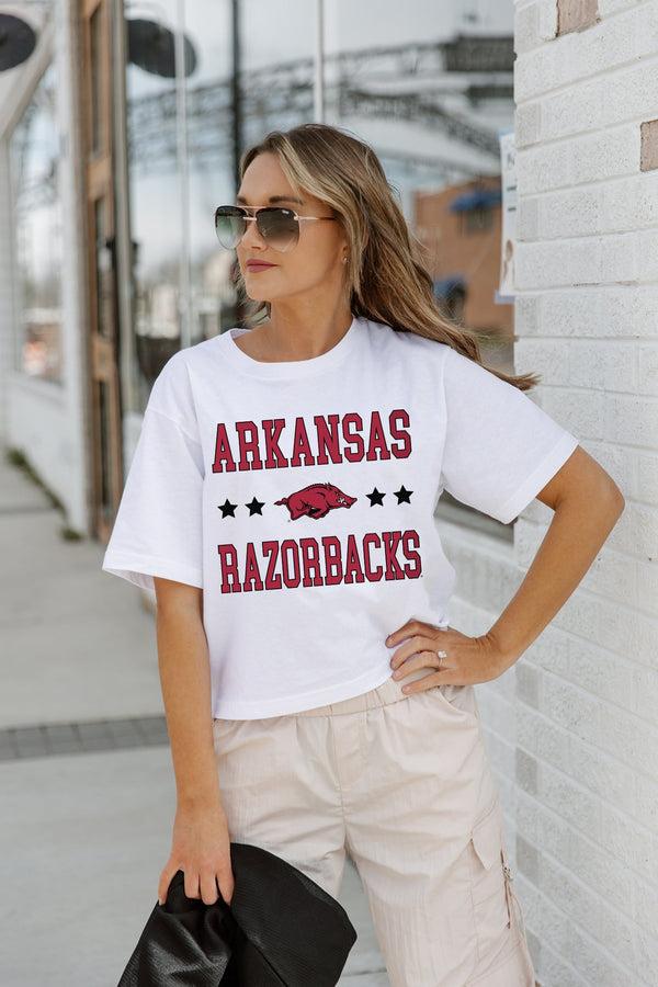Gameday Couture ARKANSAS RAZORBACKS To The Point Boxy Crop Tee