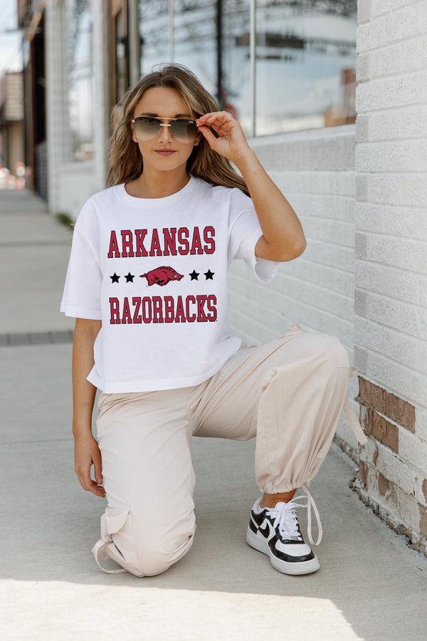 Gameday Couture ARKANSAS RAZORBACKS To The Point Boxy Crop Tee