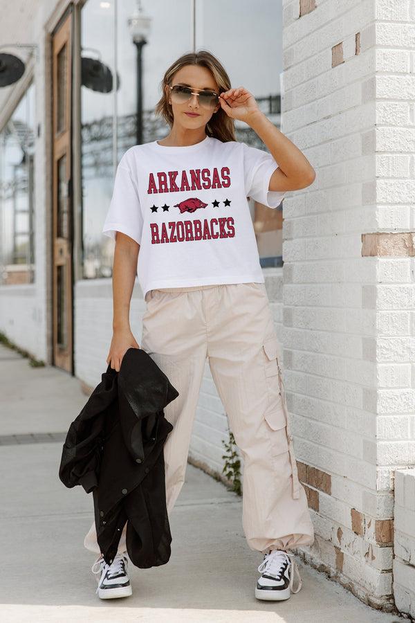 Gameday Couture ARKANSAS RAZORBACKS To The Point Boxy Crop Tee