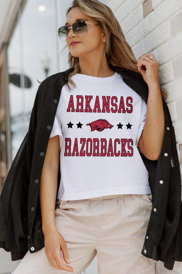 gameday couture ARKANSAS RAZORBACKS To The Point Boxy Crop Tee