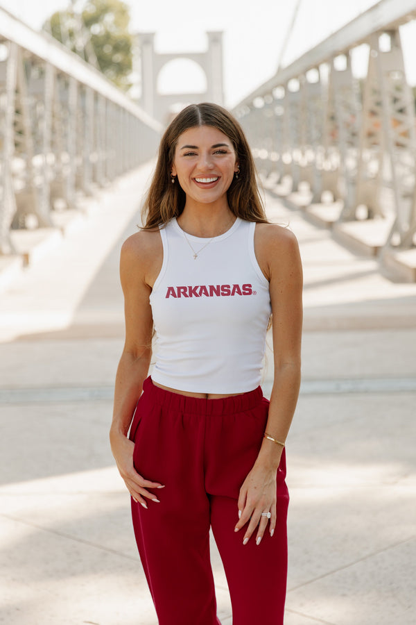 Gameday Couture ARKANSAS RAZORBACKS Weekend Goals Ribbed Crop Tank By Madi Prewett Troutt