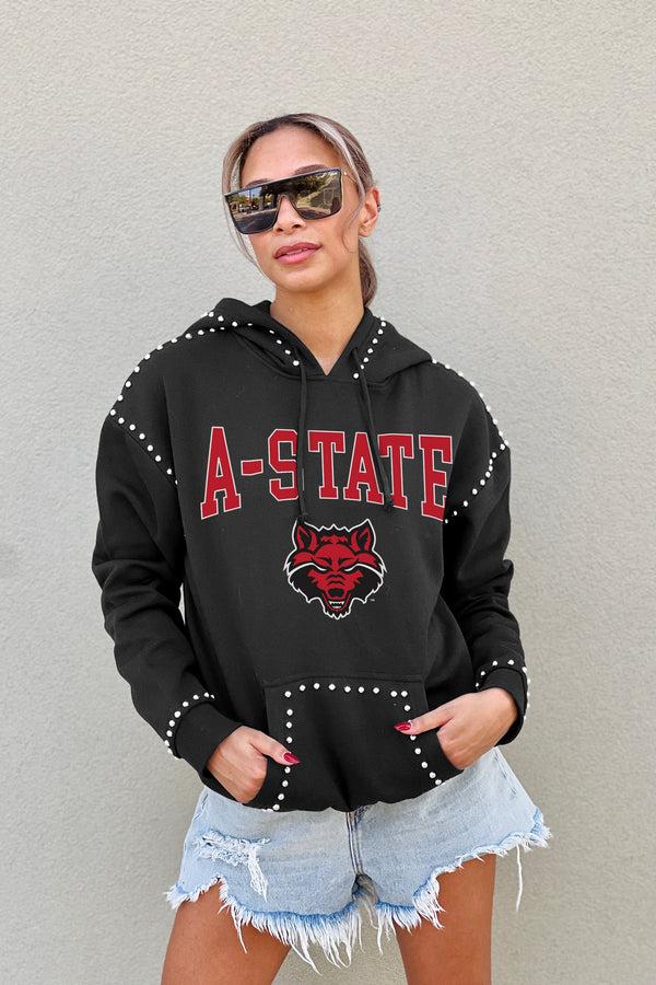Gameday Couture ARKANSAS STATE RED WOLVES Belle Of The Ball Studded Fleece Hoodie