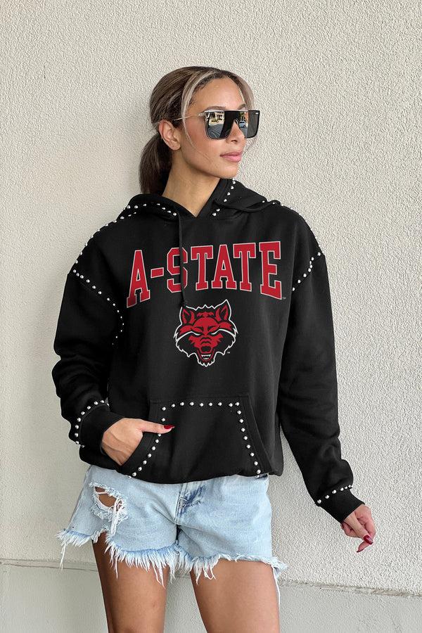 Gameday Couture ARKANSAS STATE RED WOLVES Belle Of The Ball Studded Fleece Hoodie