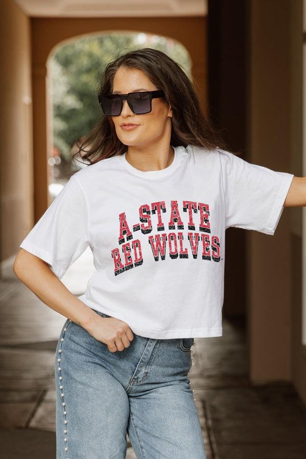 Gameday Couture ARKANSAS STATE RED WOLVES Claim To Fame Boxy-Fit Crop Tee